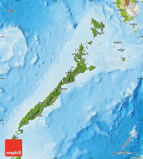 Detailed Satellite Map of Palawan .